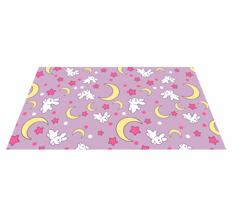 Tapis vinyle pour enfants motif de lapin nocturne - TenStickers