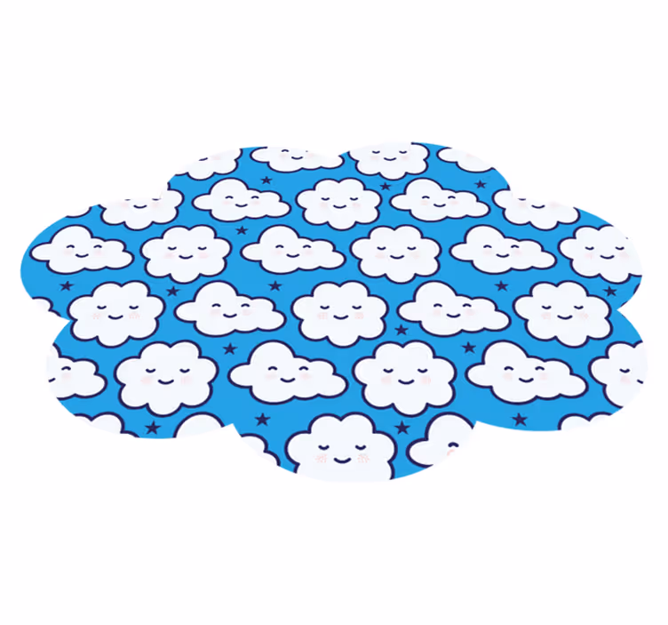 Tapis vinyle chambre bébé paysage de rêve nuageux - TenStickers