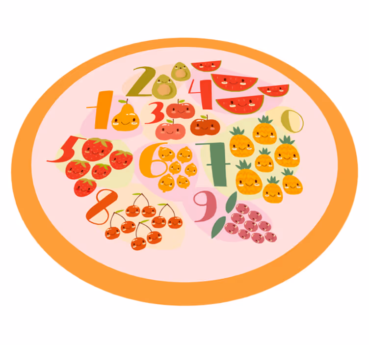 Tapis vinyle jeux cercle de comptage fruité - TenStickers