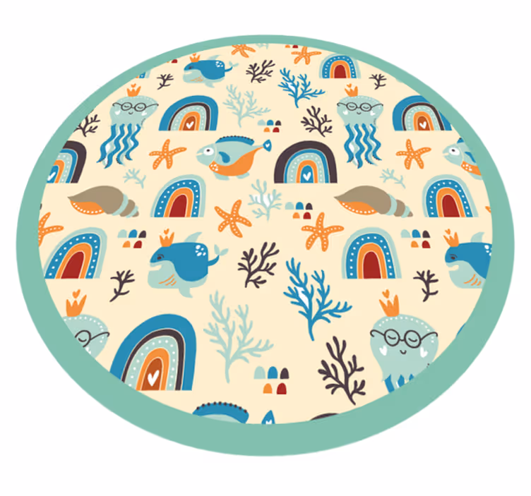 Tapis vinyle pour enfants récréation de la vie marine - TenStickers