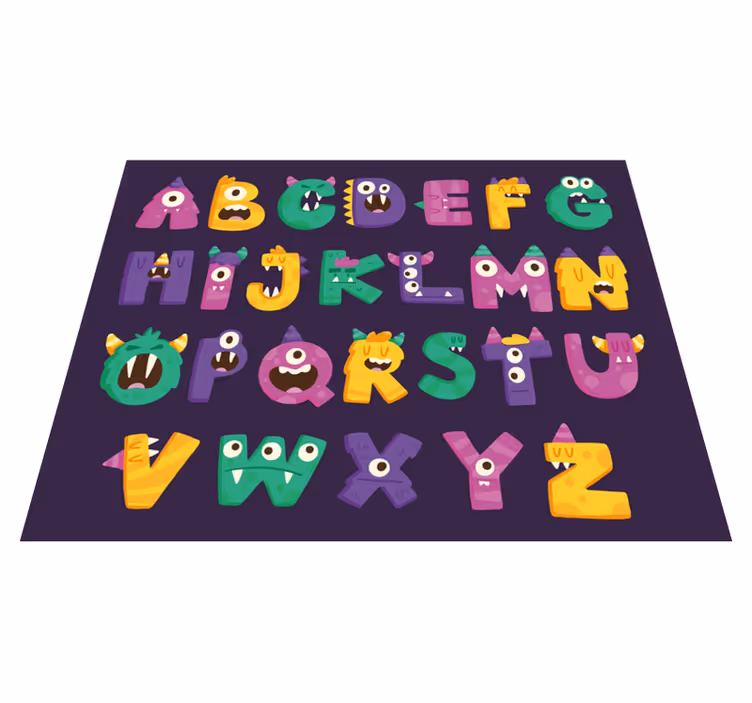 Tapis vinyle alphabet monstres de l'alphabet - TenStickers