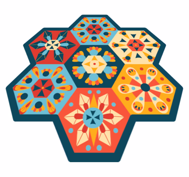 Tapis vinyles géométriques symétrie hexagonale - TenStickers