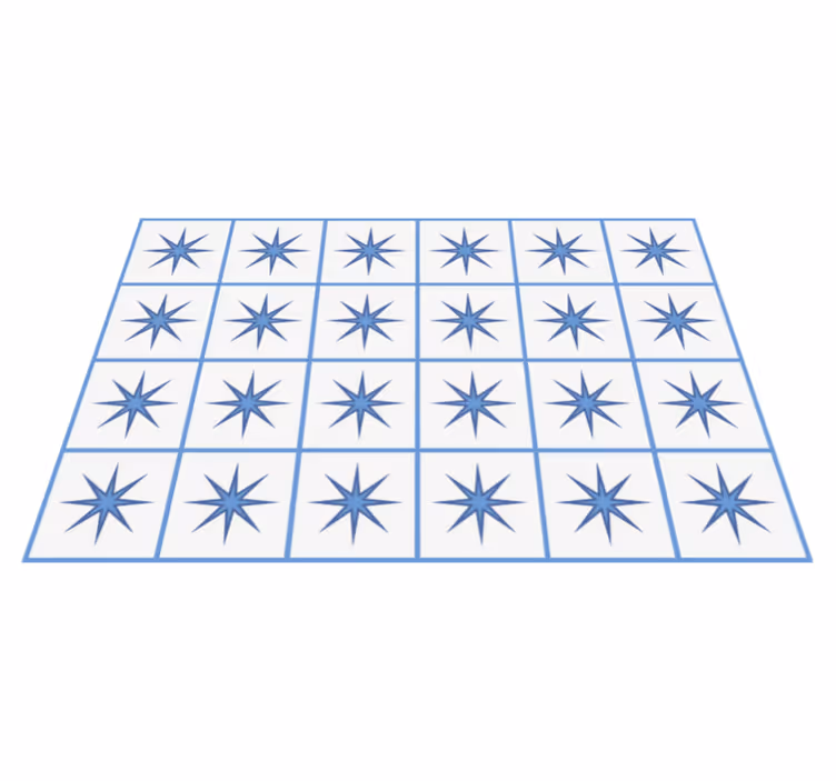 Tapis vinyle carreaux de ciment tuiles étoile de la boussole - TenStickers