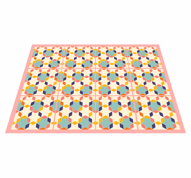 Tapis vinyles géométriques pavage coloré - TenStickers