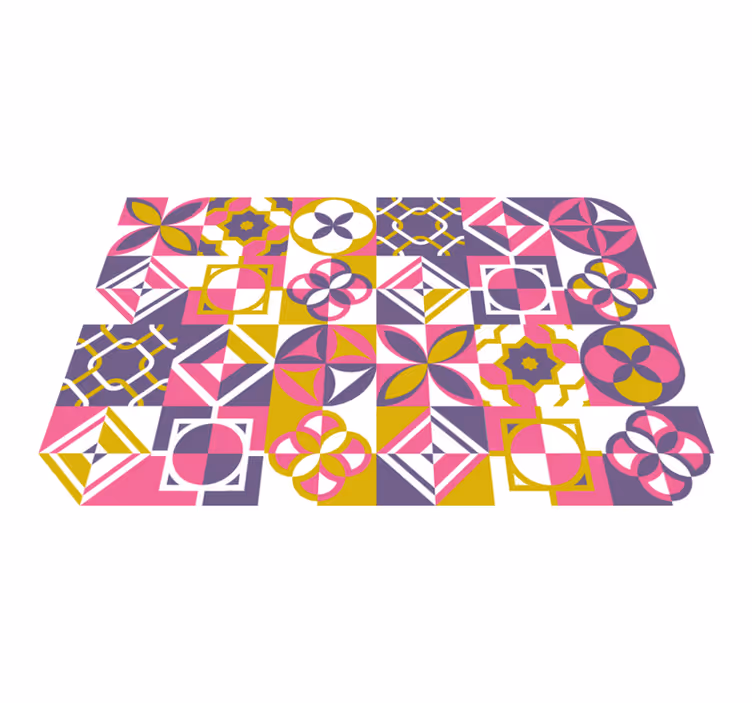 Tapis vinyles géométriques géométrie abstraite colorée - TenStickers