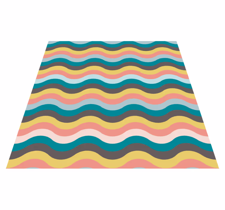 Tapis vinyle rayures motif rayé ondulé - TenStickers