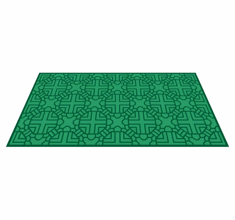 Tapis vinyles géométriques motif géométrique vert - TenStickers