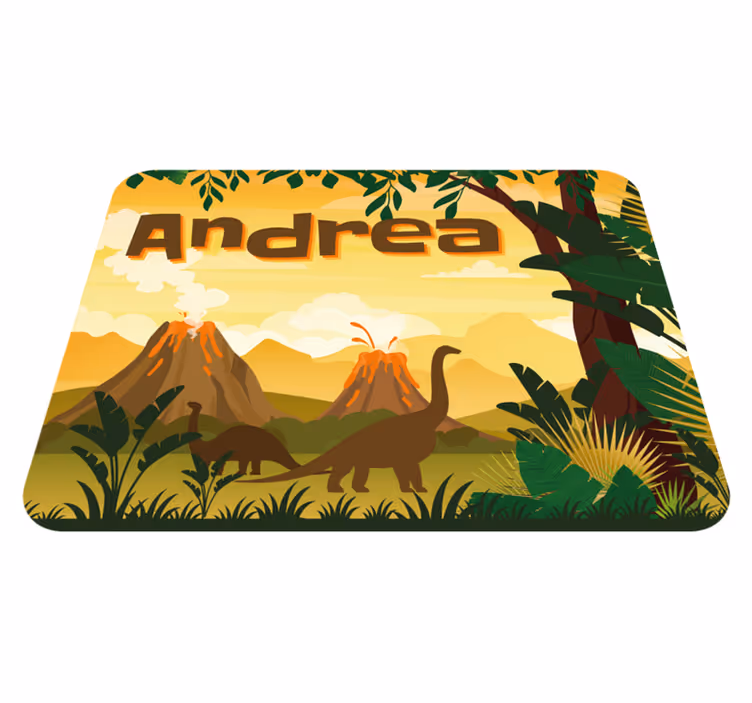 Tapis vinyle personnalisé paysage jurassique - TenStickers