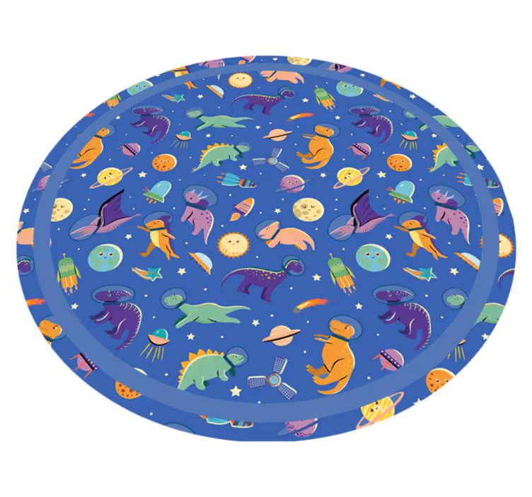 Tapis vinyle pour enfants tour de dinosaure de l'espace - TenStickers