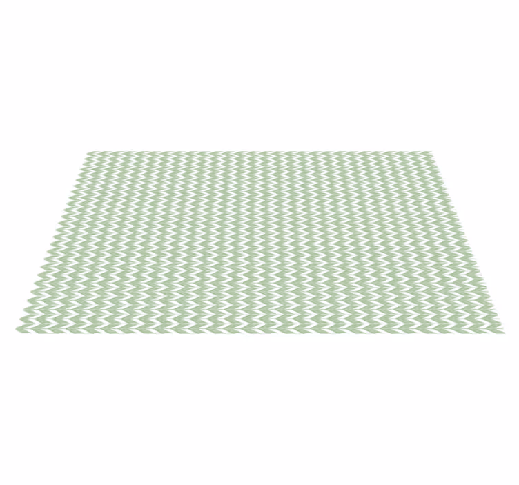 Tapis vinyles géométriques motif à chevrons vert - TenStickers