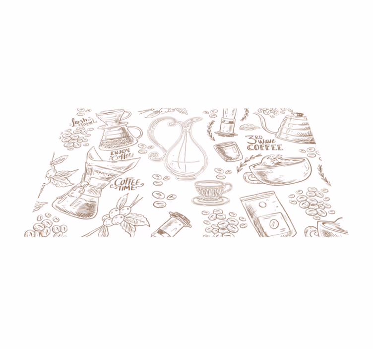 Tapis vinyle Verre fantaisie café expresso - TenStickers