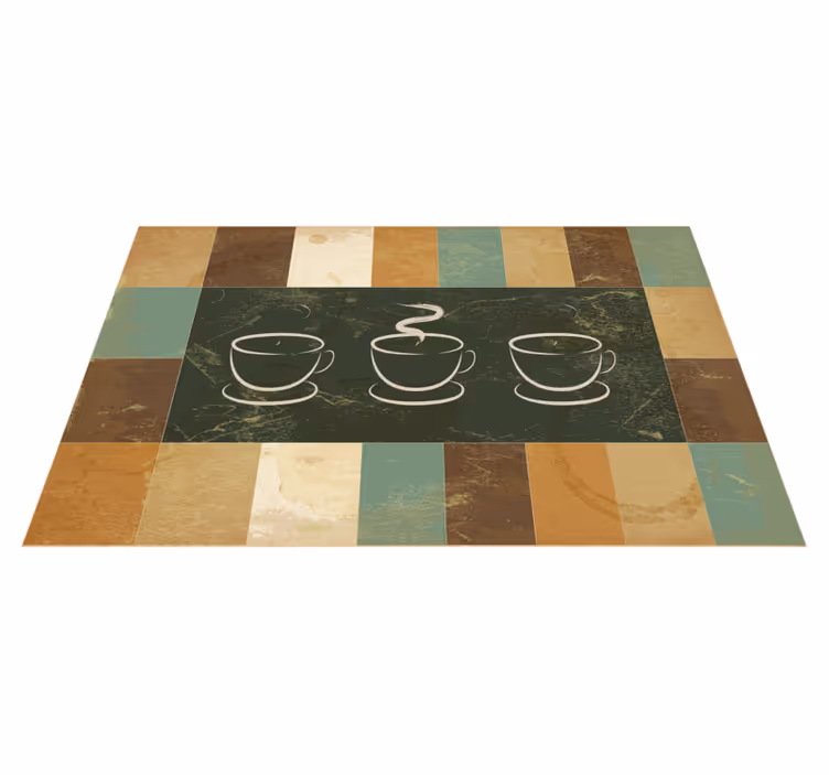 tapis vinyle citation Publicité de tasse de café - TenStickers