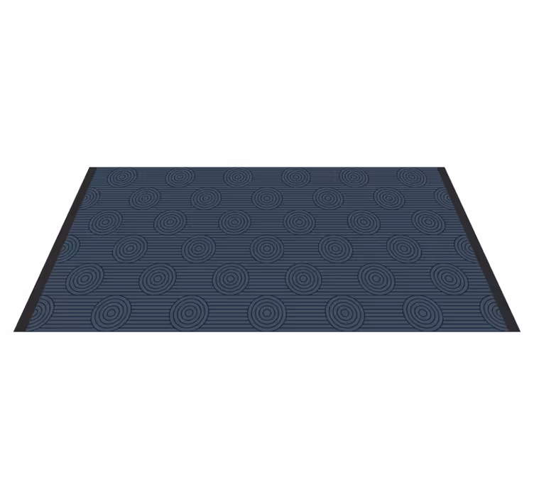 Tapis vinyle géométrique motifs circulaires gris - TenStickers