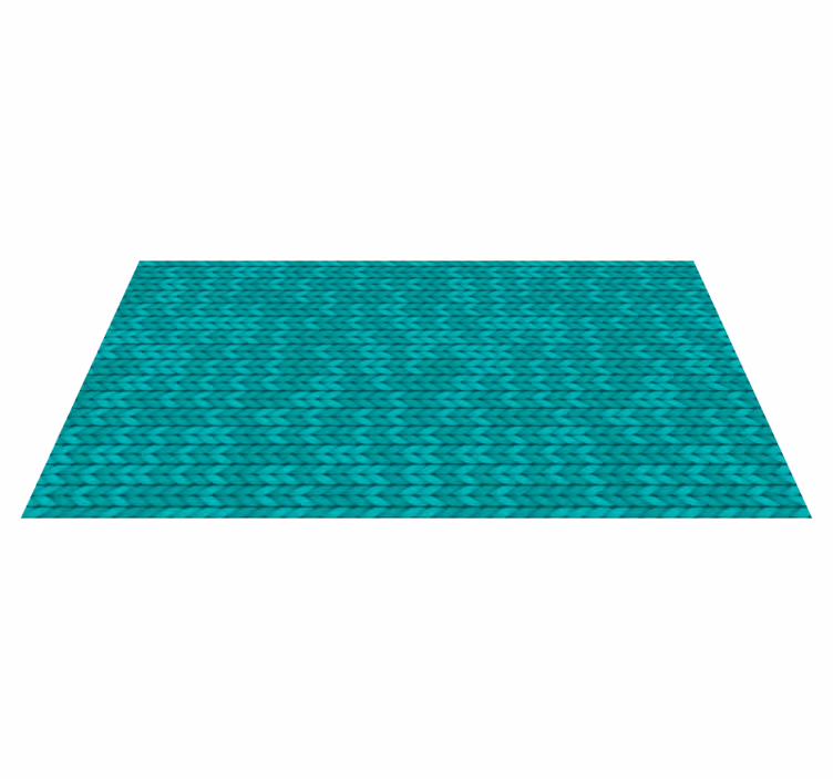 Tapis vinyle texture effet tricot turquoise - TenStickers