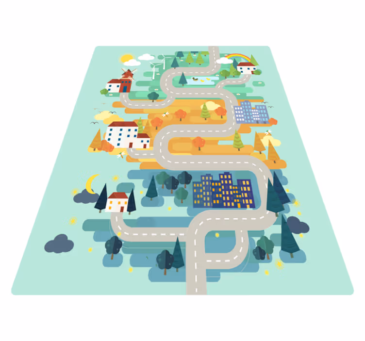 tapis vinyle de rue Paysage avec routes - TenStickers