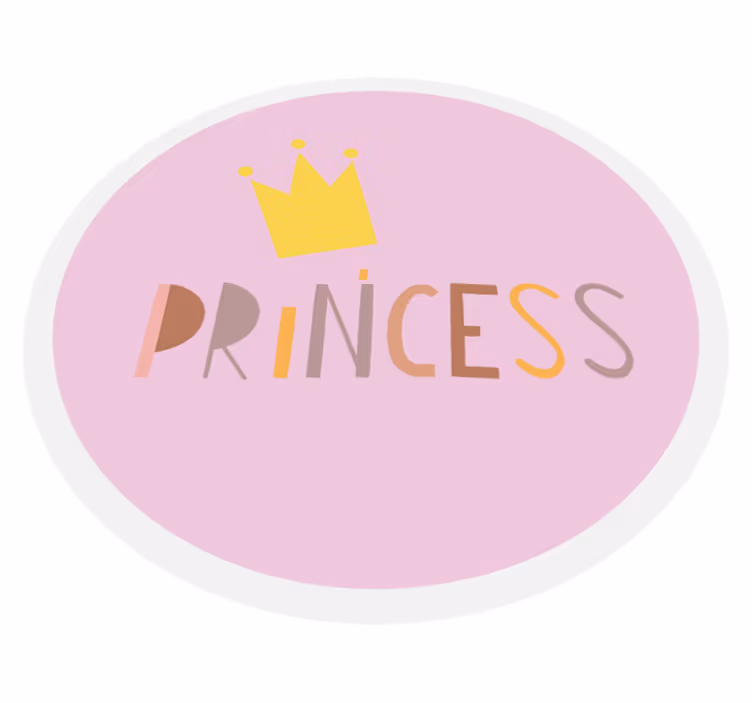 Tapis vinyle chambre bébé couronne de princesse circulaire - TenStickers