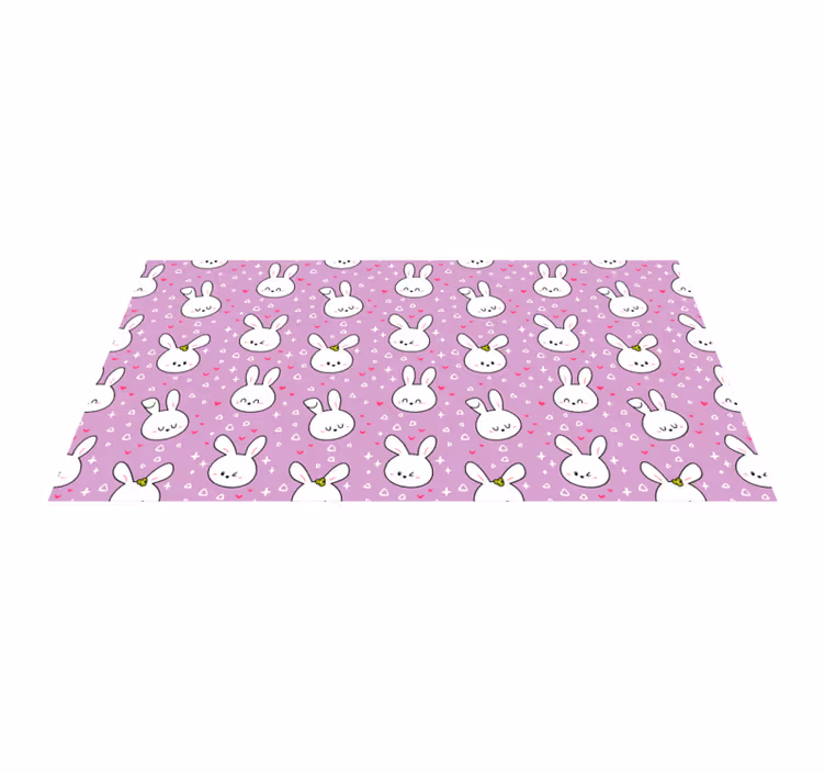 Tapis vinyle chambre bébé modèles de lapin - TenStickers