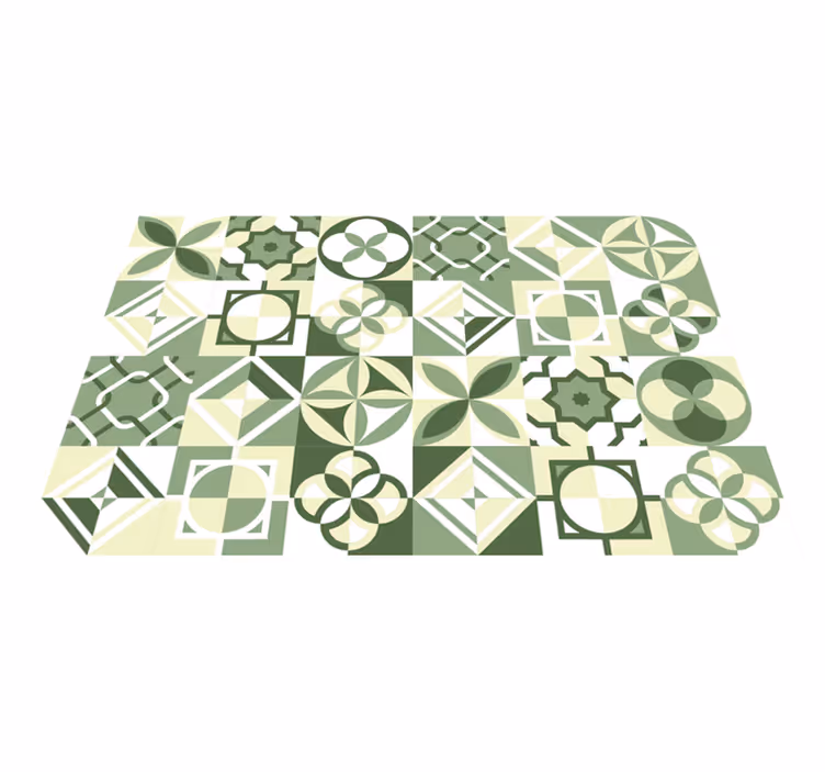 Tapis vinyle carreaux de ciment inspiration motifs - TenStickers