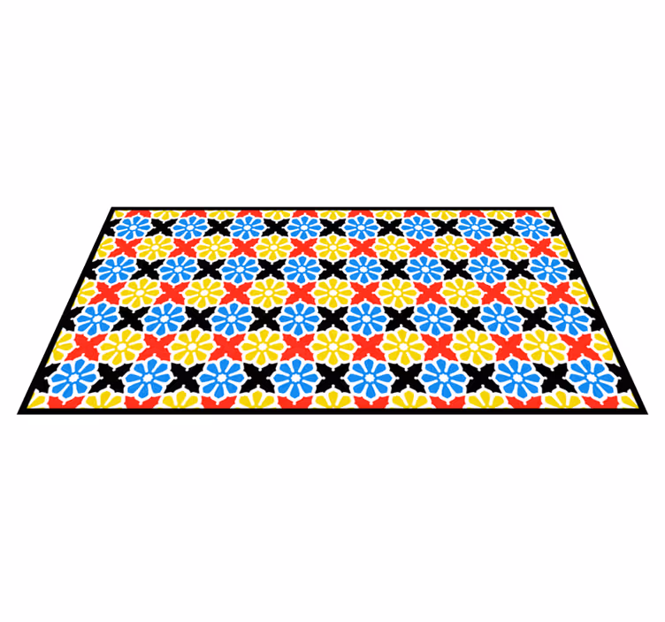 Tapis mosaique vinyle motif mosaïque coloré - TenStickers