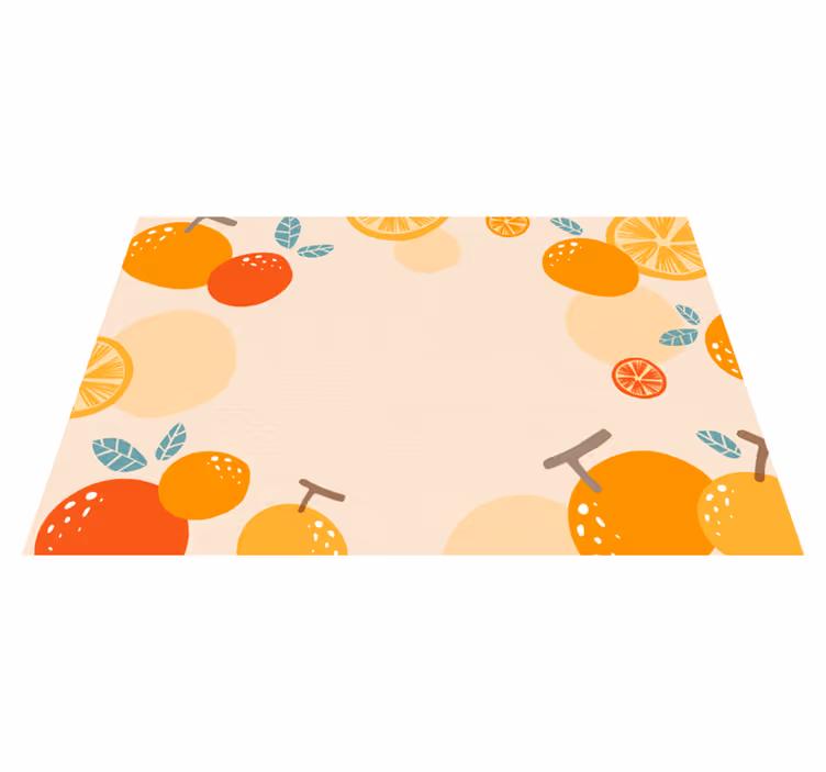 Tapis vinyle fleurs et plantes motif agrumes - TenStickers