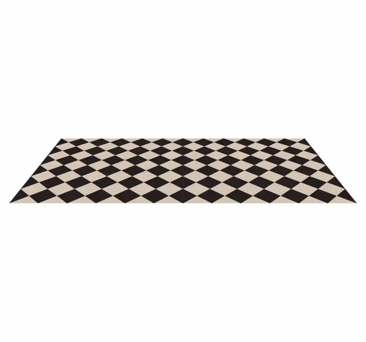 Tapis vinyle carreaux de ciment motif damier classique - TenStickers