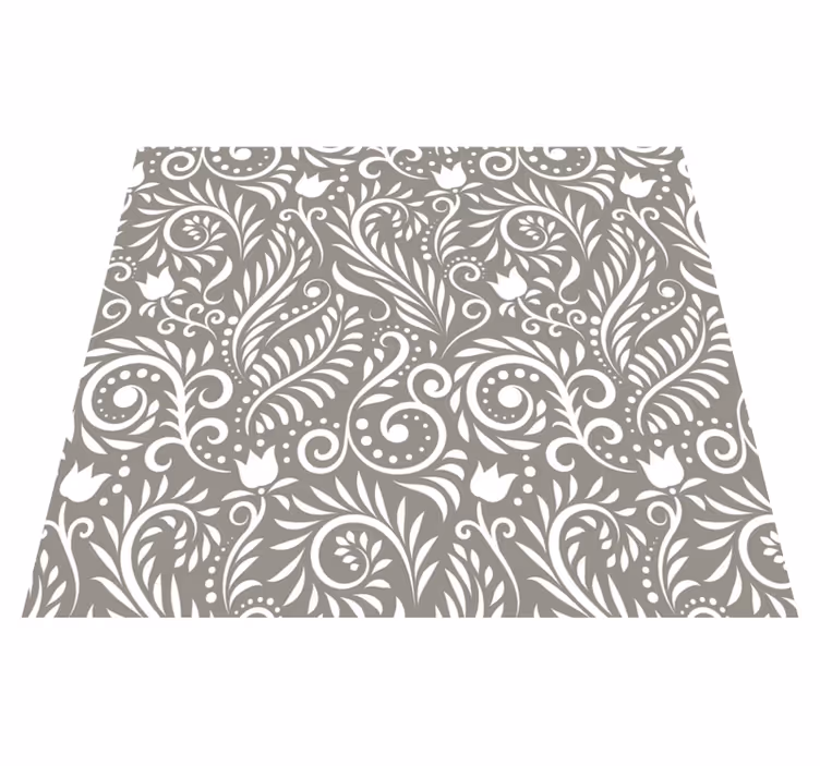 Tapis vinyle fleurs et plantes élégance cachemire - TenStickers