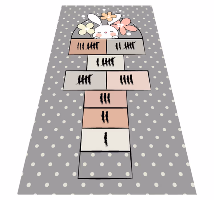 Tapis vinyle chambre enfant jeu de marelle gris - TenStickers