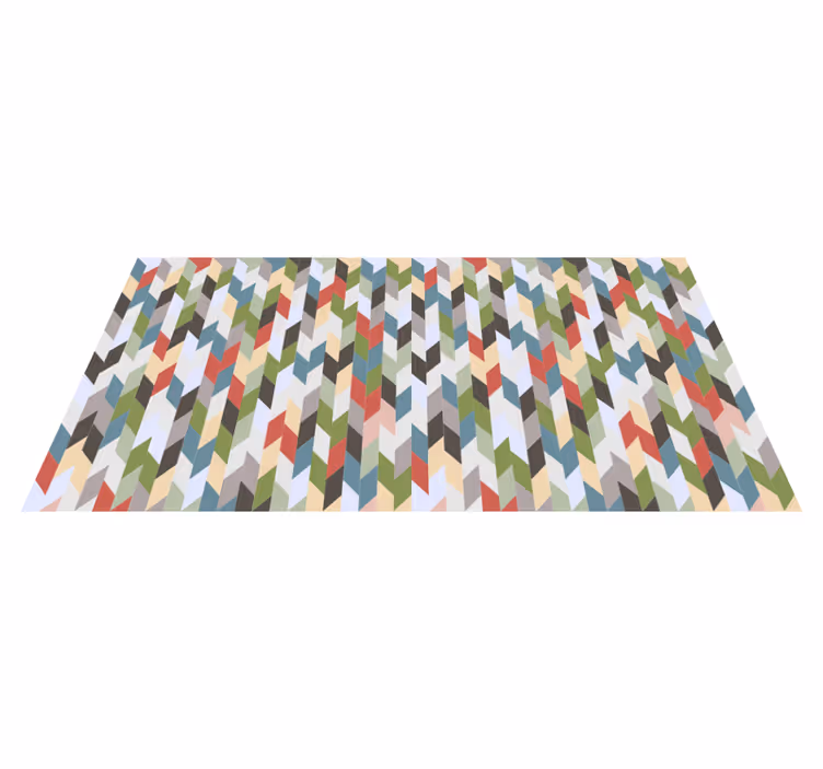 Tapis vinyle géométrique motif à chevrons multicolore - TenStickers