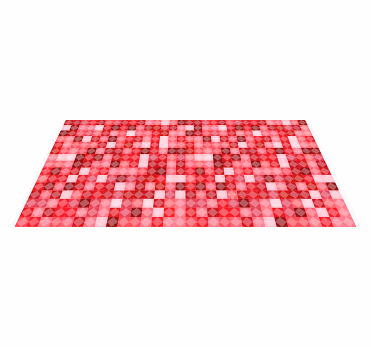 Tapis vinyles géométriques motif géométrique rouge - TenStickers