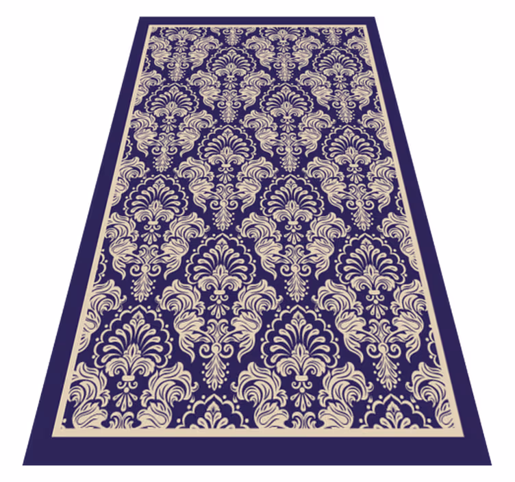Tapis vinyle carreaux de ciment motif damassé sophistiqué - TenStickers