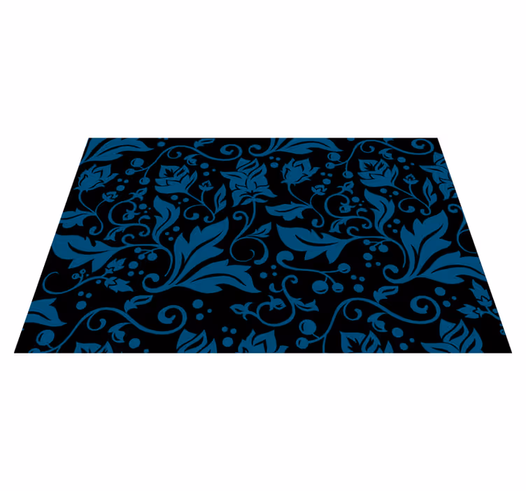 Tapis vinyle fleurs et plantes motif de tourbillon floral - TenStickers