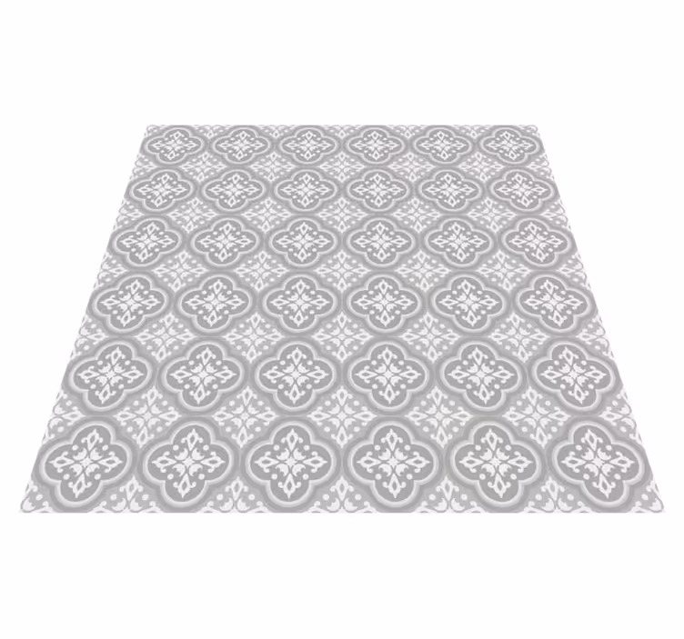 Tapis vinyle carreaux de ciment symétrie à motifs - TenStickers