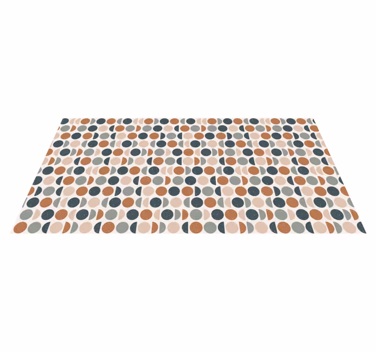 Tapis vinyles géométriques motif à pois rétro - TenStickers