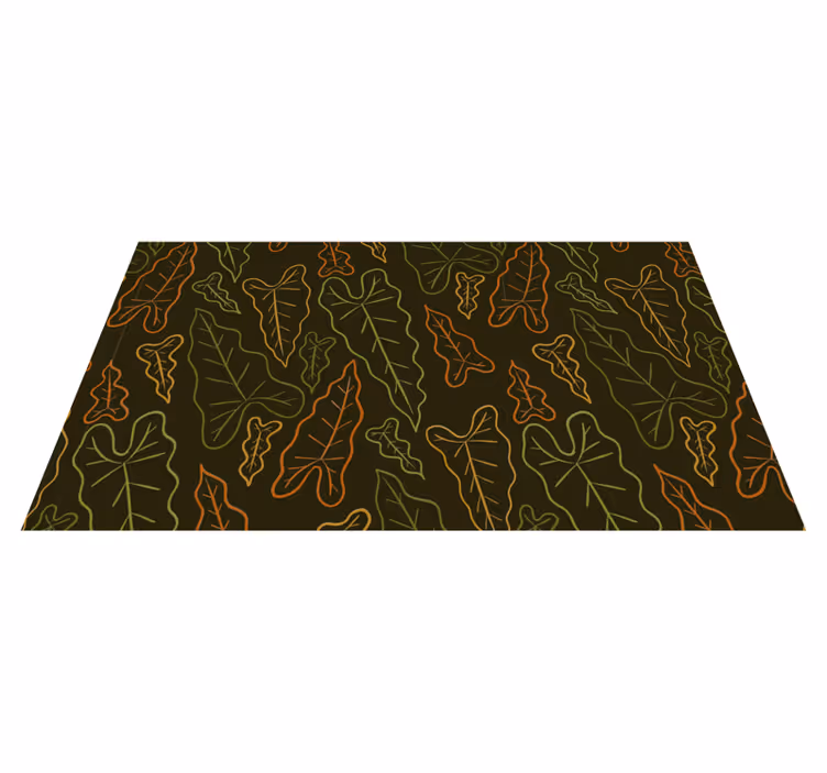 Tapis vinyle fleurs et plantes contours feuillus - TenStickers
