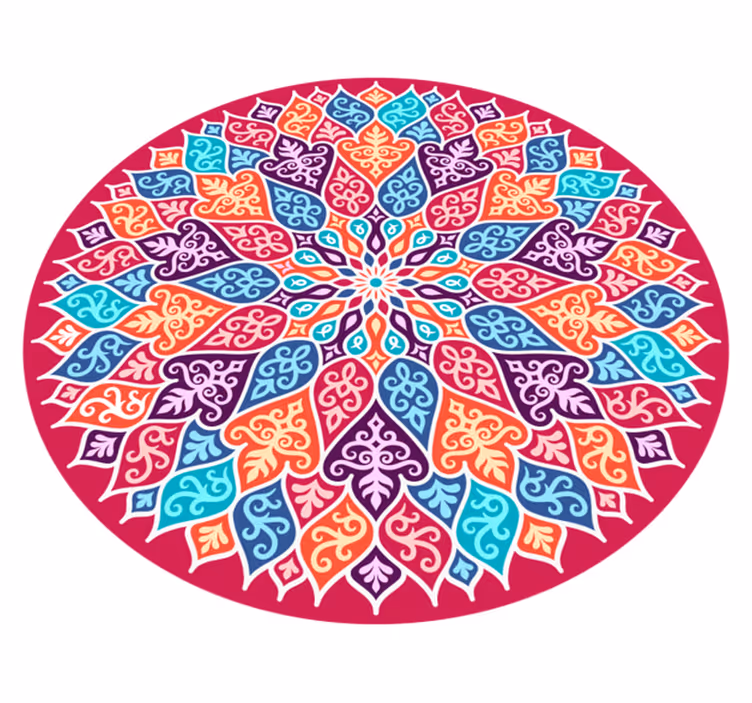 Tapis vinyle mandala motif mandala coloré - TenStickers