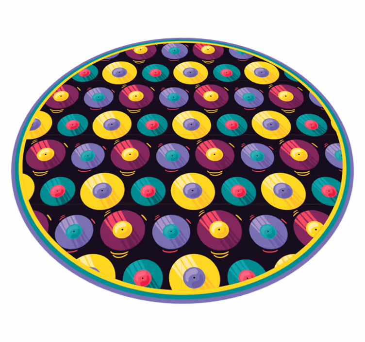 Tapis vinyle jeux composition de disques rétro - TenStickers