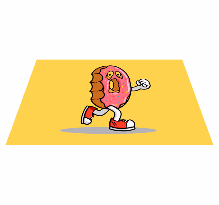 Tapis vinyle autres tapis personnage de beignet animé - TenStickers