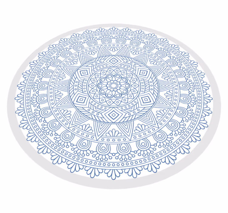 Tapis vinyle mandala motif bleu complexe - TenStickers