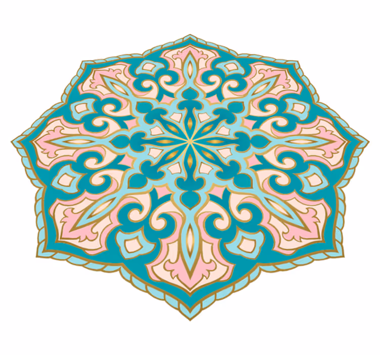 Tapis mosaique vinyle médaillon inspiré du mandala - TenStickers