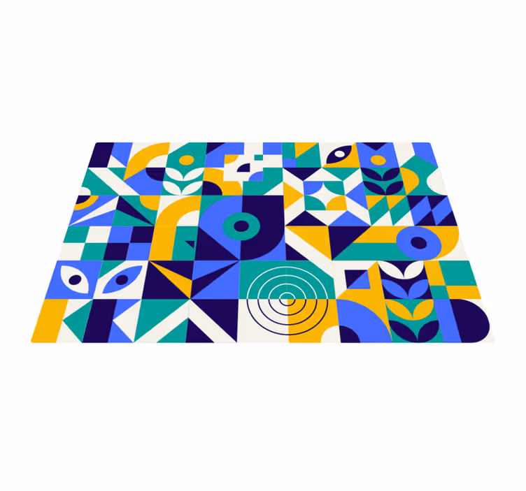 Tapis vinyles géométriques motifs géométriques vifs - TenStickers
