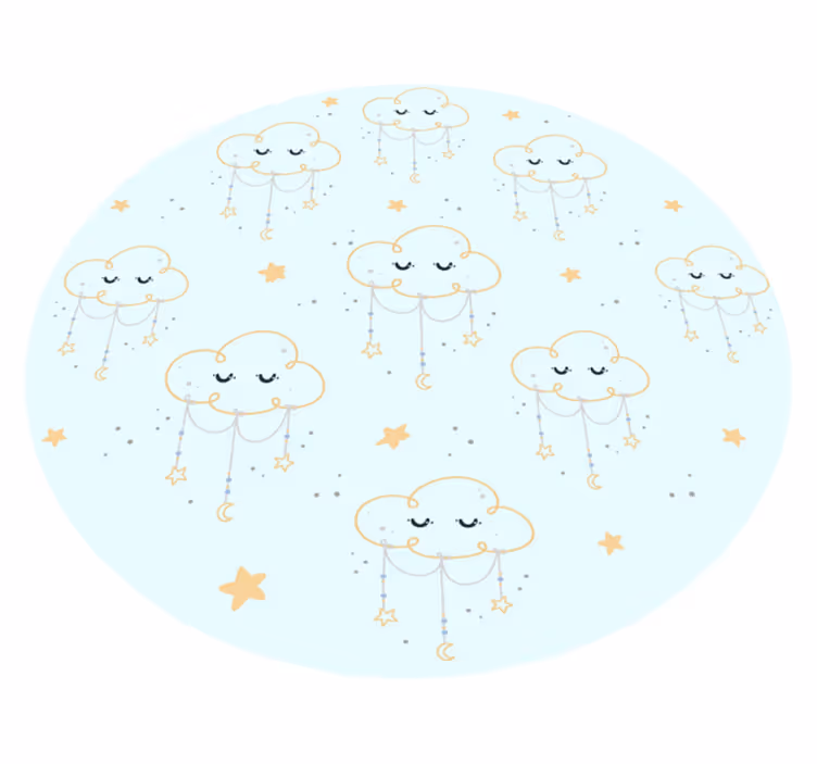 Tapis vinyle chambre bébé motif nuageux de rêve - TenStickers