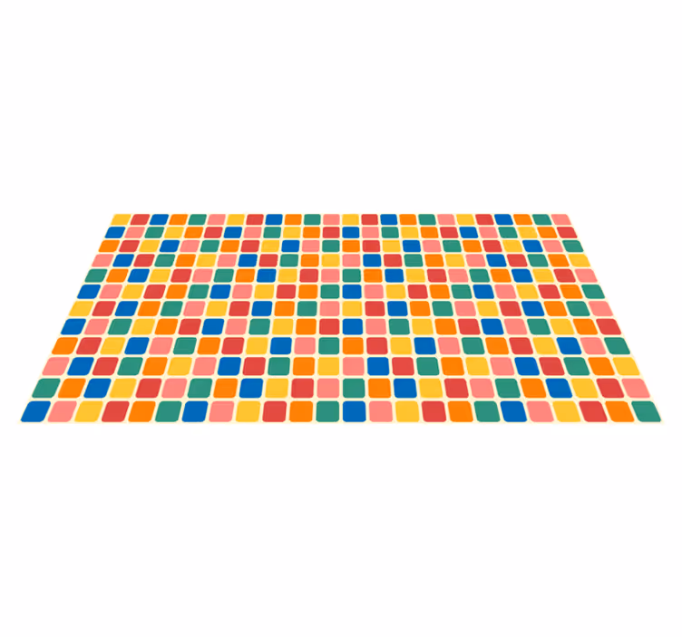 Tapis vinyles géométriques carrés de mosaïque colorés - TenStickers