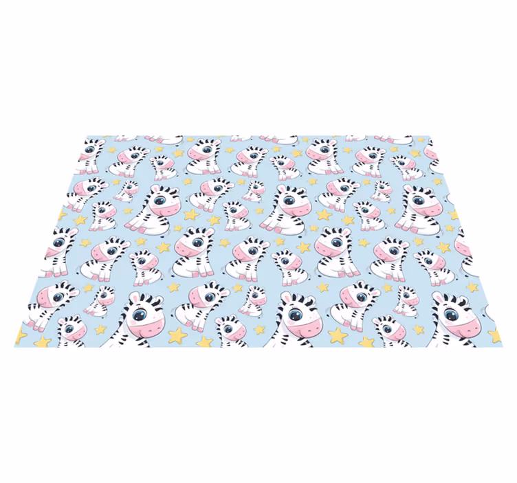 Tapis vinyle pour enfants motif étoilé zèbre - TenStickers