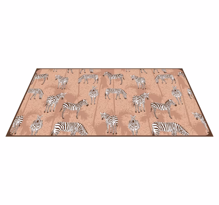 Tapis vinyle animal modèle de troupeau de zèbres - TenStickers