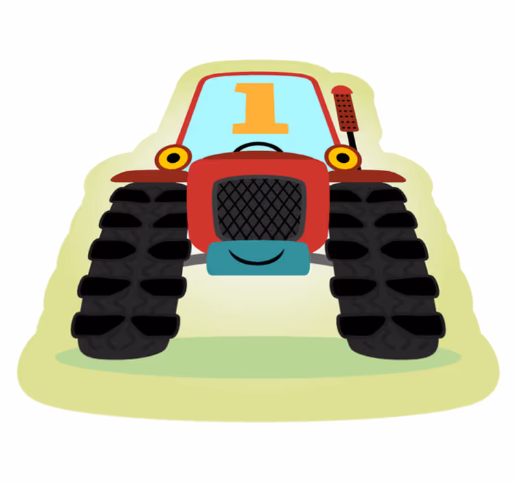 Tapis vinyle pour enfants illustration du tracteur - TenStickers