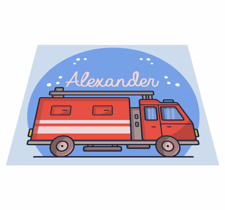 Tapis vinyle personnalisé camion de pompiers sur mesure - TenStickers