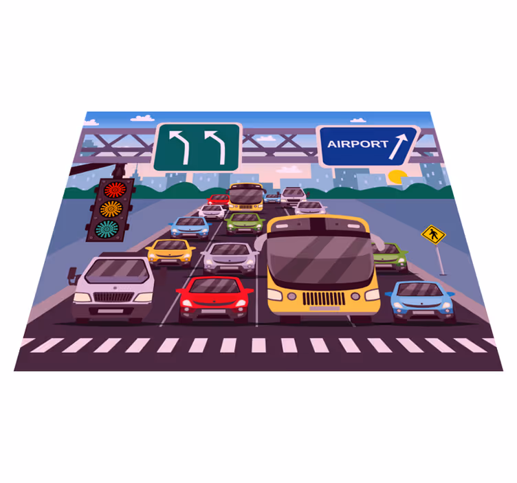 Tapis vinyle autouroute temps de jeu dans la circulation - TenStickers