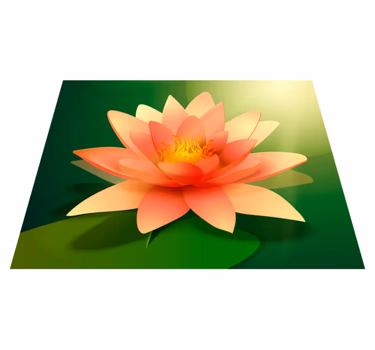 Tapis vinyle fleurs et plantes lotus en éclosion - TenStickers