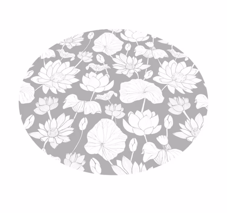Tapis vinyle fleurs et plantes monochrome floral - TenStickers
