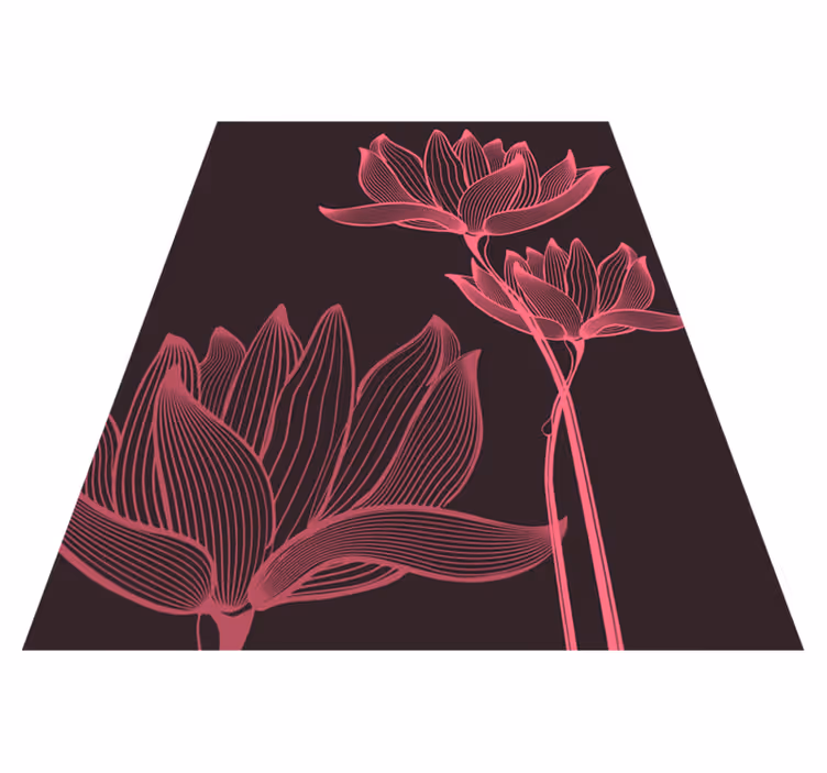 Tapis vinyle fleurs et plantes contraste floral - TenStickers